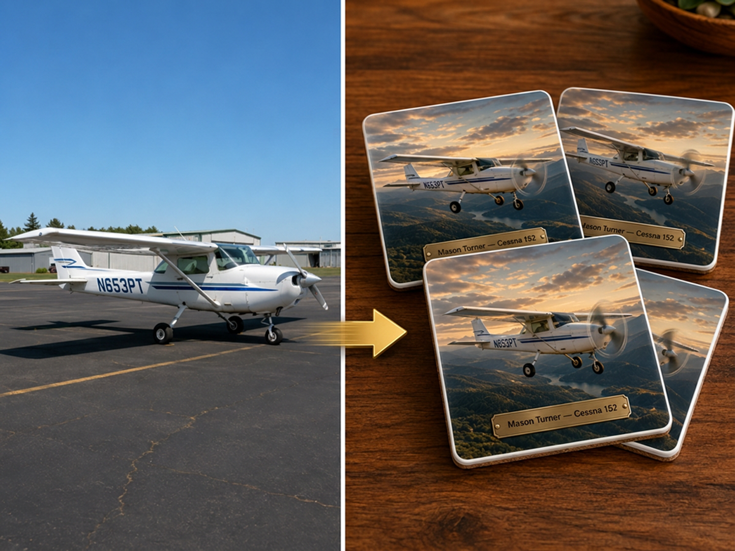 Epic Plane Coasters, Set of 4 - FREE Shipping