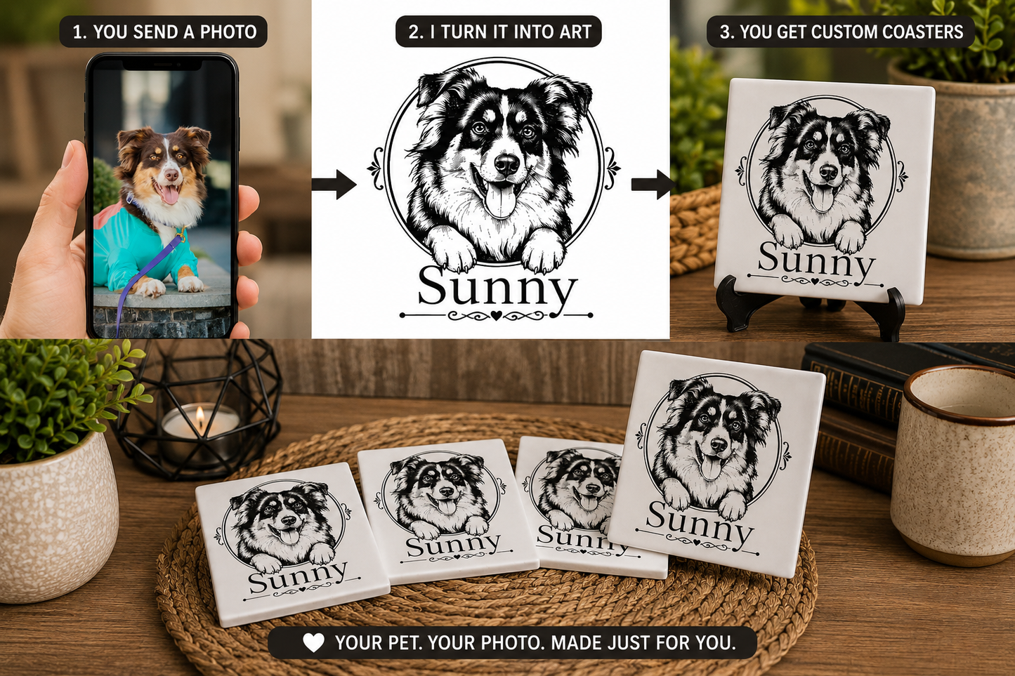 Signature Ceramic Pet Coasters